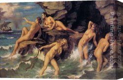 Vague Et La Perle Canvas Paintings - Las Sirenas by George Owen Wynne Apperley