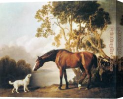 St George And The Dragon, Victory Leading Sketch-model for a Proposed War Memorial Canvas Paintings - Bay Horse and White Dog by George Stubbs