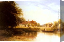 Leda And The Swan Canvas Paintings - The Swan at Pangbourne by George Vicat Cole