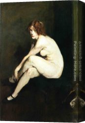 Nude Egyptian Girl Canvas Paintings - Nude Girl, Miss Leslie Hall by George Wesley Bellows