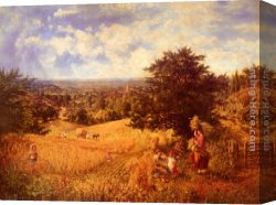Harvest Canvas Paintings - Harvest Time by George William Mote
