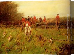 The Moose Hunt Canvas Paintings - The Hunt by George Wright