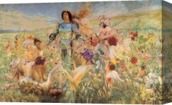 Antoine Canvas Paintings - The Knight of the Flowers by Georges Antoine Rochegrosse