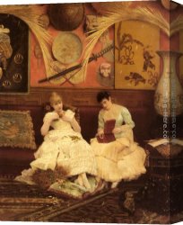 Quiet Canvas Paintings - A Quiet Moment by Georges Croegaert