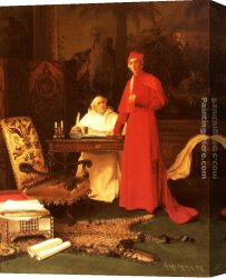 Inspiration Canvas Paintings - Seeking Inspiration by Georges Croegaert