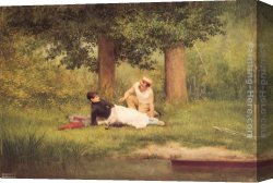 Flirtation Canvas Paintings - The Flirtation by Georges Croegaert