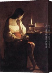 Magdalen Canvas Paintings - Magdalen of the night light by Georges de La Tour