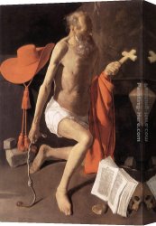 Jerome Canvas Paintings - Penitent St Jerome by Georges de La Tour