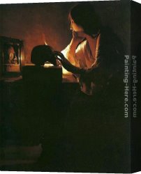 Magdalen Canvas Paintings - The Repentant Magdalen by Georges de La Tour