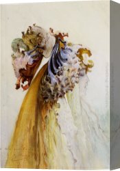 Femme Canvas Paintings - Buste De Femme De Profil by Georges Jules Victor Clairin