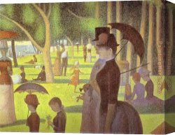 Banquet of The Officers of The St George Civic Guard Company Canvas Paintings - A Sunday on La Grande Jatte Detail by Georges Seurat