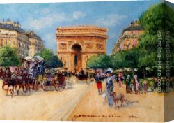 Sunny Canvas Paintings - A Sunny Day In Paris by Georges Stein