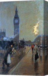 London Canvas Paintings - A view of Big Ben, London by Georges Stein