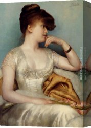 The Torture of St George Michiel Van Coxcie Canvas Paintings - Portrait Of A Seated Lady Holding A Flower by Georges van den Bos