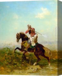 Arabs I Cemetery Canvas Paintings - An Arab Warrior by Georges Washington