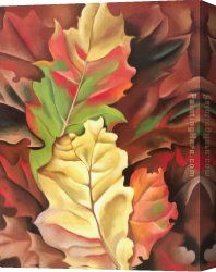 An English River in Autumn Canvas Paintings - Autumn Leaves by Georgia O'Keeffe
