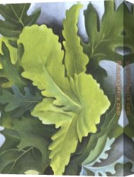 Abbey in an Oak Forest Canvas Paintings - Green Oak Leaves by Georgia O'Keeffe