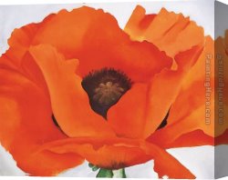 Red Circles II Canvas Paintings - Red Poppy by Georgia O'Keeffe