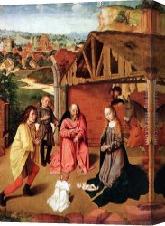 Nativity Canvas Paintings - The Nativity by Gerard David