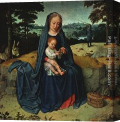 Gerard Canvas Paintings - The Rest on the Flight into Egypt by Gerard David