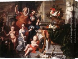 Gerard De Lairesse Canvas Paintings - Allegory of the Five Senses by Gerard De Lairesse
