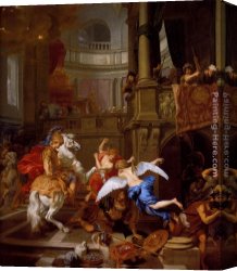 Gerard De Lairesse Canvas Paintings - The Expulsion Of Heliodorus From The Temple by Gerard De Lairesse