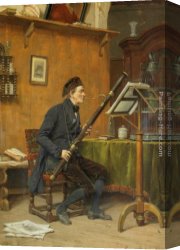 Gerard De Lairesse Canvas Paintings - The Bassoon Player by Gerard Portielje