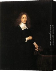 Portrait of a Young Man (detail) Canvas Paintings - Portrait of a Young Man by Gerard ter Borch