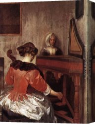 Gerard Canvas Paintings - The Concert by Gerard ter Borch
