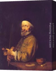 The Violinist Canvas Paintings - The Violinist by Gerard ter Borch