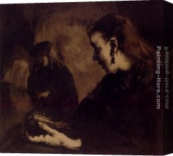 Waiting Canvas Paintings - Waiting for Business by Germain Theodure Clement Ribot