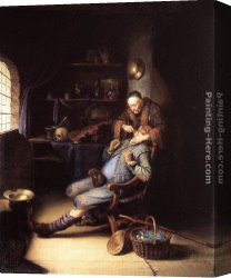 Pulling a Tooth Canvas Paintings - The Extraction of Tooth by Gerrit Dou