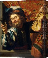 Merry Canvas Paintings - The Merry Fiddler by Gerrit van Honthorst