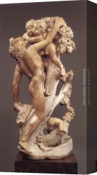 Lorenzo Costa Canvas Paintings - Bacchanal A Faun Teased by Children by Gian Lorenzo Bernini
