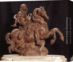 Statue Canvas Paintings - Equestrian Statue of King Louis XIV by Gian Lorenzo Bernini