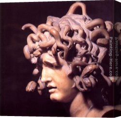 Lorenzo Canvas Paintings - Medusa by Gian Lorenzo Bernini