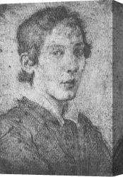 Portrait of a Young Man (detail) Canvas Paintings - Portrait of a Young Man (Self-Portrait) by Gian Lorenzo Bernini