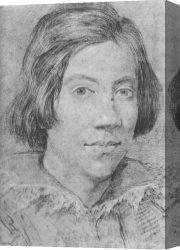 Portrait of a Young Man (detail) Canvas Paintings - Portrait of a Young Man by Gian Lorenzo Bernini