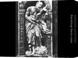 Jerome Canvas Paintings - Saint Jerome by Gian Lorenzo Bernini