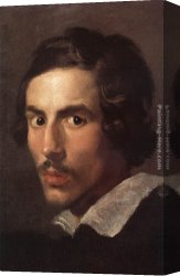 Portrait of a Young Man (detail) Canvas Paintings - Self-Portrait as a Young Man by Gian Lorenzo Bernini