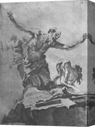 Jerome Canvas Paintings - St Jerome Penitent by Gian Lorenzo Bernini