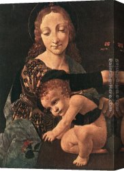 Virgin And Child Canvas Paintings - Virgin and Child with a Flower Vase (detail) by Giovanni Antonio Boltraffio