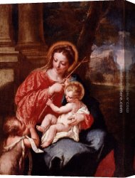 Antonio Canvas Paintings - Madonna And Child With Saint John The Baptist by Giovanni Antonio Guardi