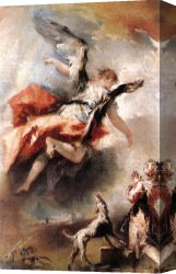 Tobias Canvas Paintings - The Angel Appears to Tobias by Giovanni Antonio Guardi