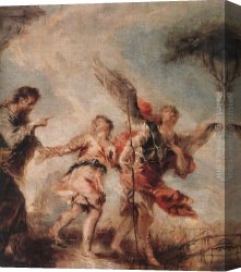 Departure Canvas Paintings - The Departure of Tobias by Giovanni Antonio Guardi