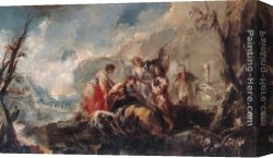 Tobias Canvas Paintings - The Healing of Tobias's Father by Giovanni Antonio Guardi