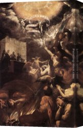 Praying Monks Canvas Paintings - St Gregory Delivers the Soul of a Monk by Giovanni Battista Crespi