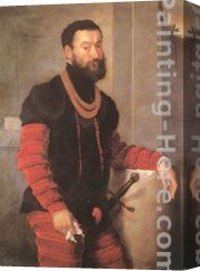 A Rank Soldier of The 7th Hussar Regiment Canvas Paintings - Portrait of a Soldier by Giovanni Battista Moroni