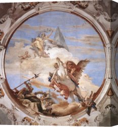 Perseus on Pegasus Hastening to The Rescue of Andromeda Canvas Paintings - Bellerophon on Pegasus by Giovanni Battista Tiepolo