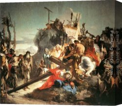 Cross in The Wilderness Canvas Paintings - Christ Carrying the Cross by Giovanni Battista Tiepolo